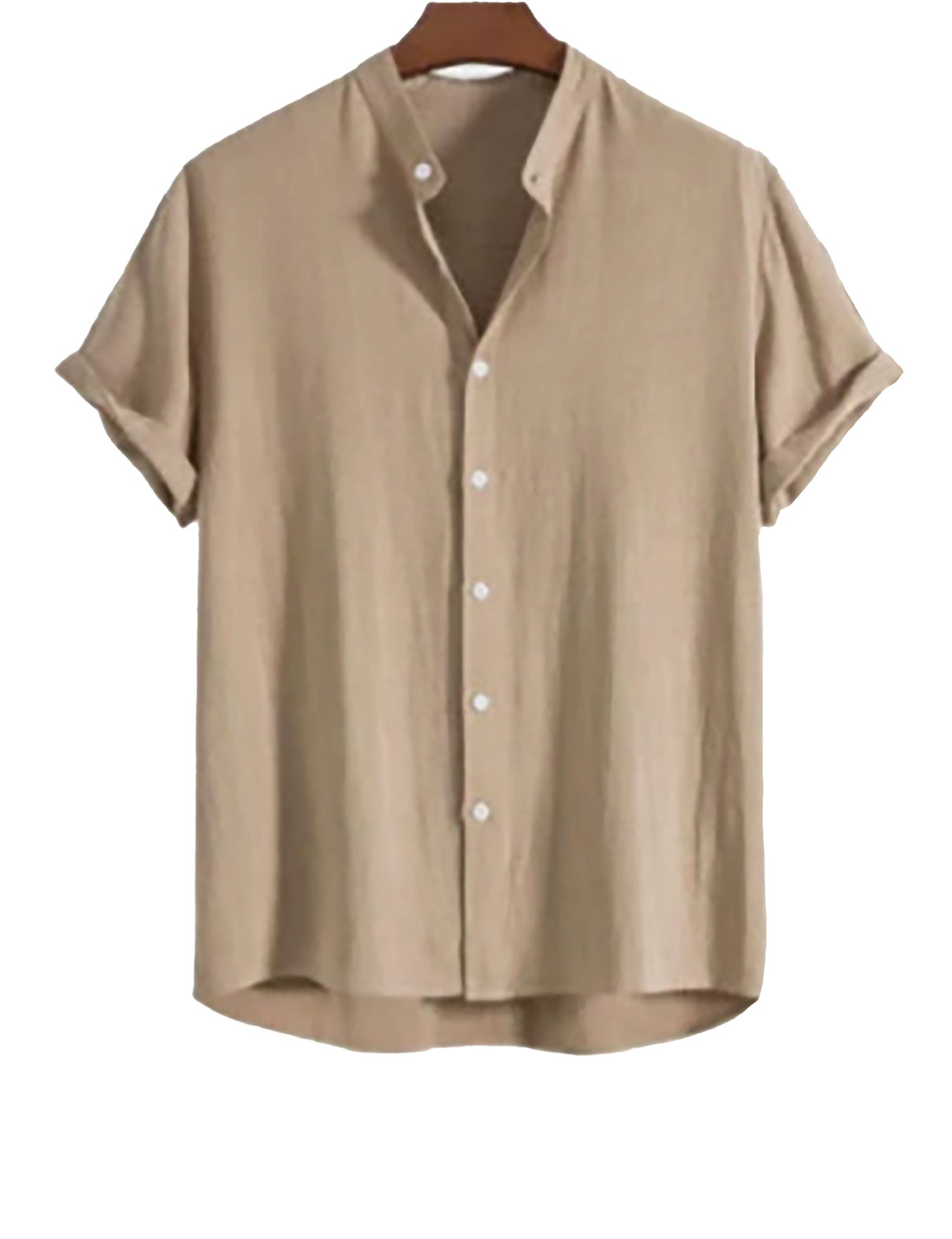 Men's Stand Collar Slim Fit Linen-Cotton Suit Set
