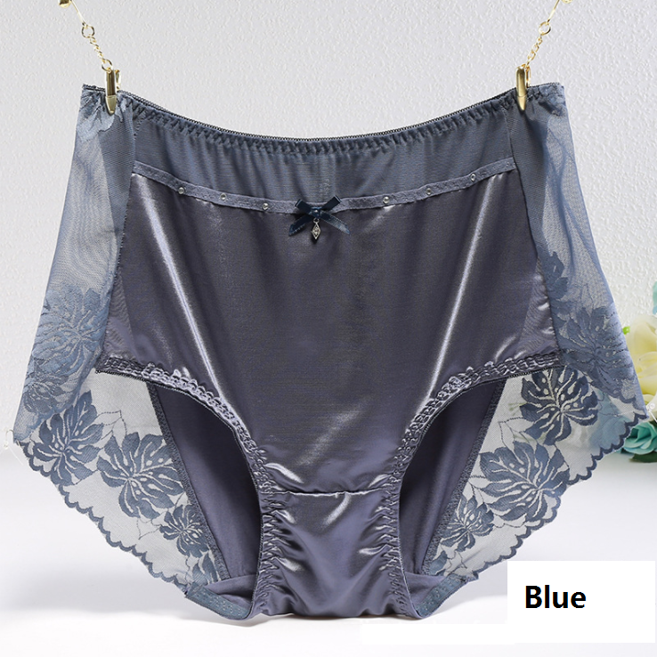 Plus Size Underwear for Women Sexy Thin Transparent Lace Modal Cotton Panties with High Waist Big Size Briefs of Large Sizes